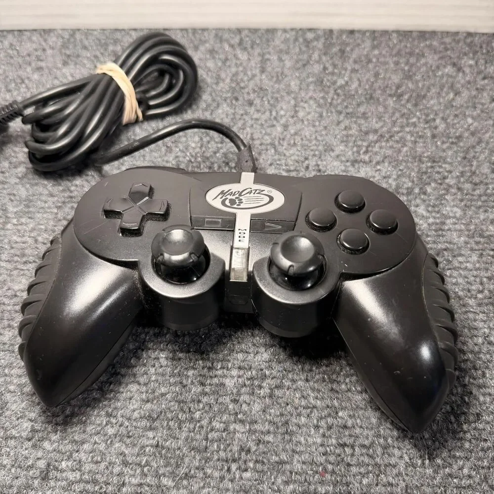 Mad Catz Control Pad Pro Wired Controller Sony PlayStation 2 PS2 Black Gamepad